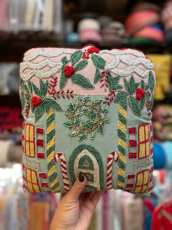 Cuscino Natale Casetta Salvia Cuscino Natale Casetta Salvia