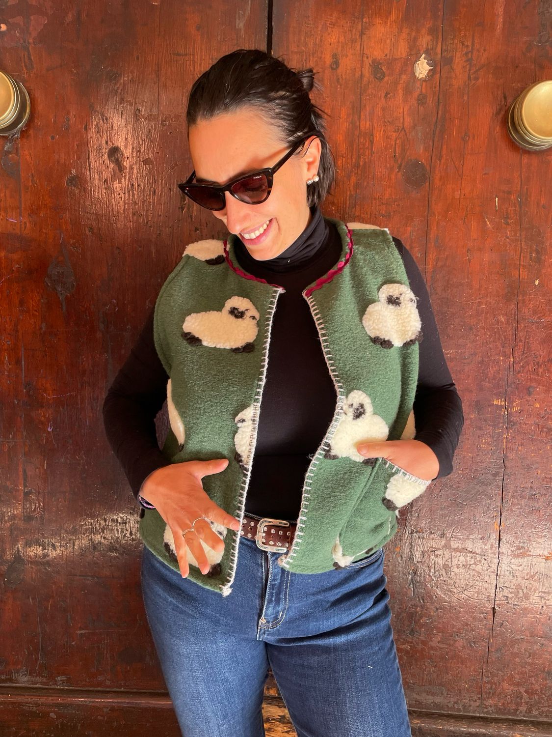 Gilet Pecorelle Base Verde Serpentina Vinaccia