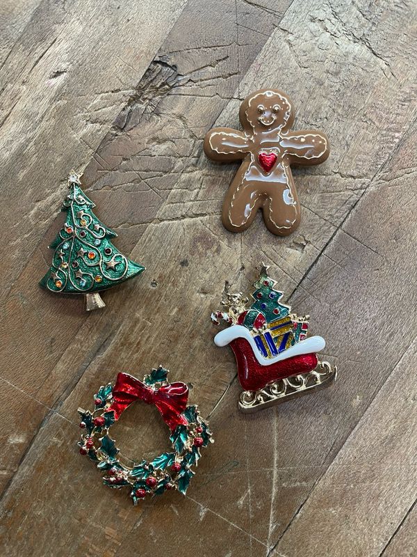 Spilla Natalizia Slitta di Natale