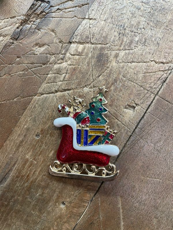 Spilla Natalizia Slitta di Natale