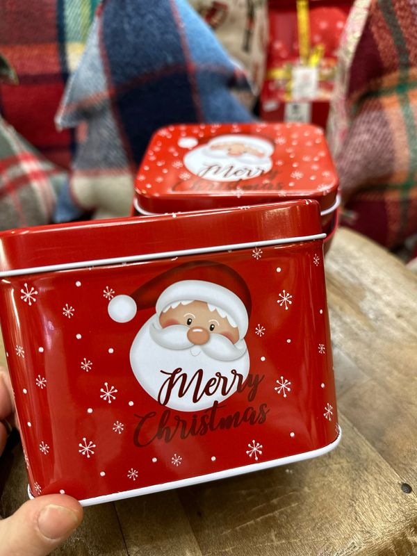 Scatola in Latta Rossa  con Strofinacci