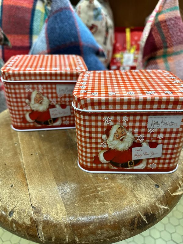 Scatola in Latta Vichy con Strofinacci