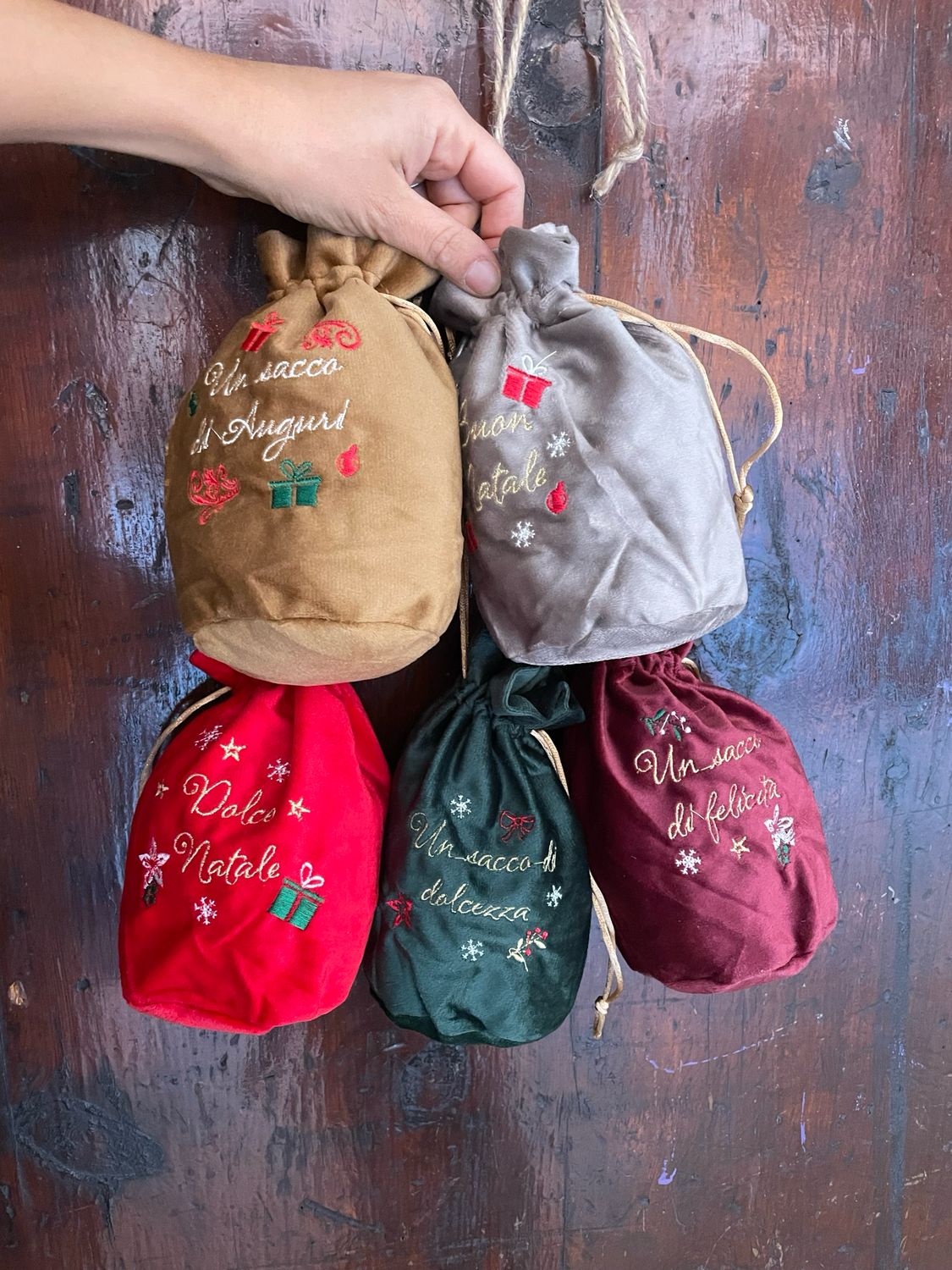 Sacchetto in velluto Ricamato piccolo Sacchetto in velluto Ricamato piccolo