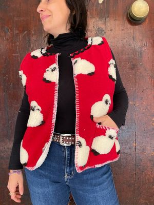Gilet Pecorelle Base Rossa Serpentina Nera