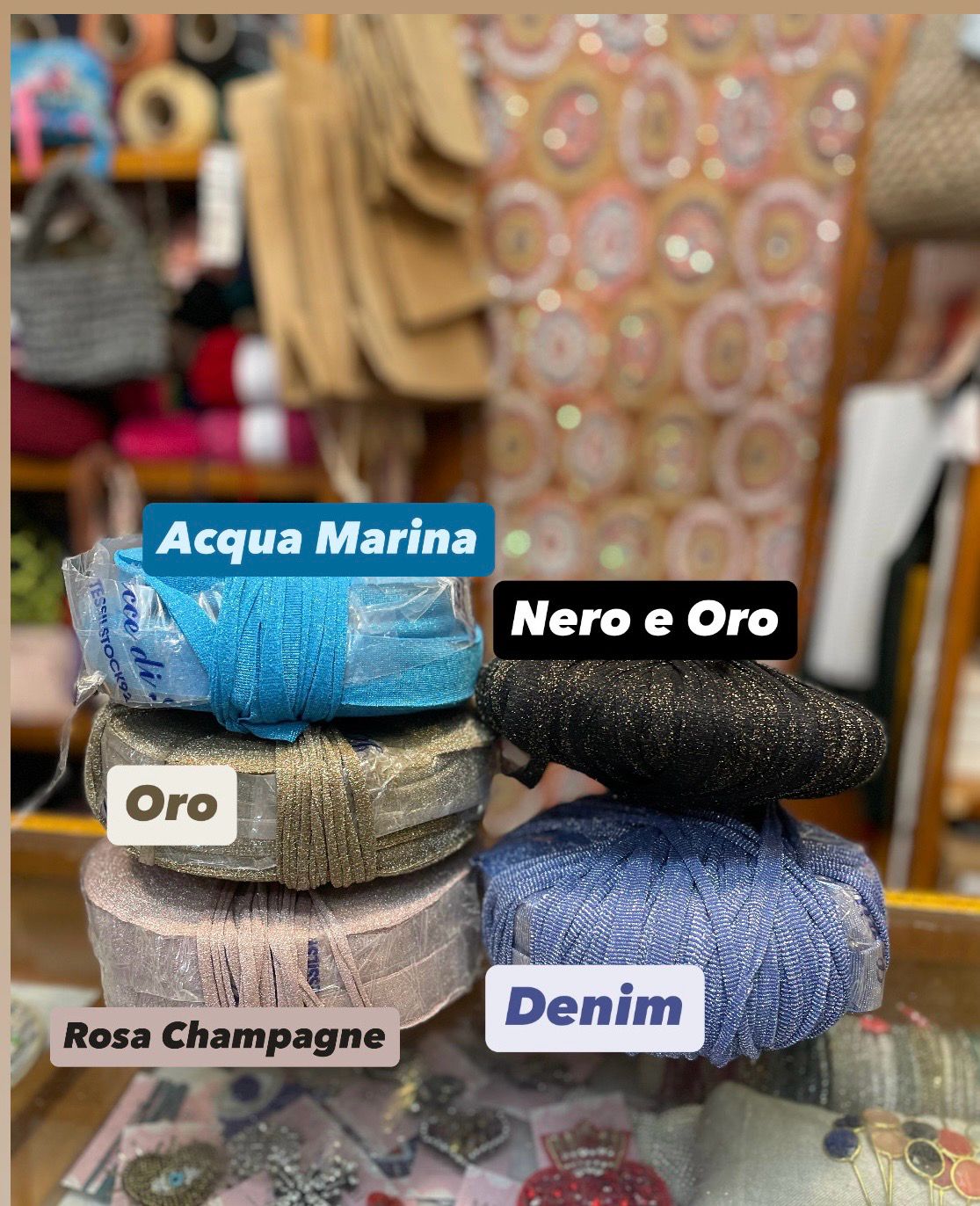 Fettuccia Elastica Lycra Lurex