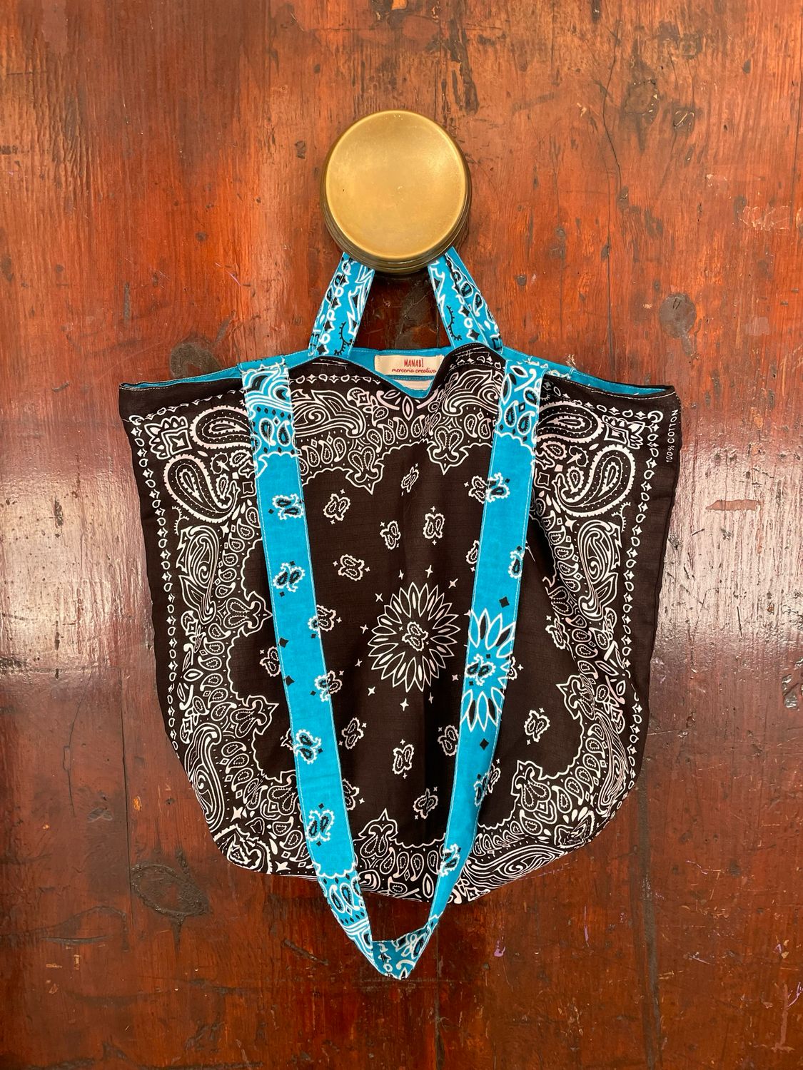 Shopper Anna Bandana, combinazione colore: Turchese/Nero