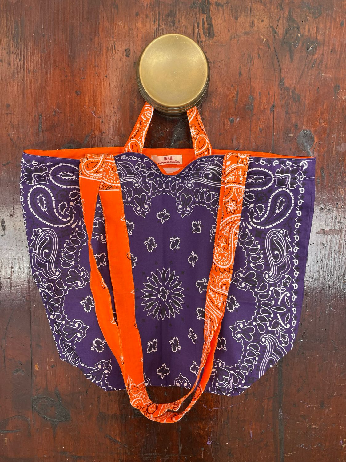 Shopper Anna Bandana, combinazione colore: Viola/Arancione