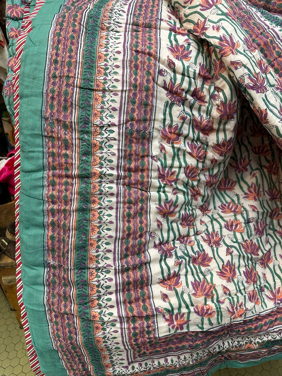 Trapunta Morbida 150x225 SINGOLO Tiffany e Fiori Viola e Rosa