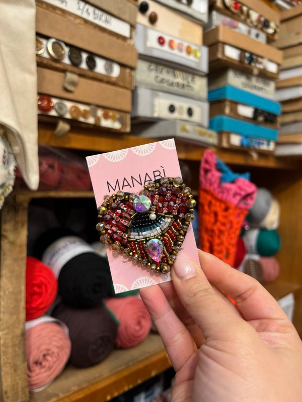 Spilla Manabì Occhio Rosa Spilla Manabì Occhio Rosa