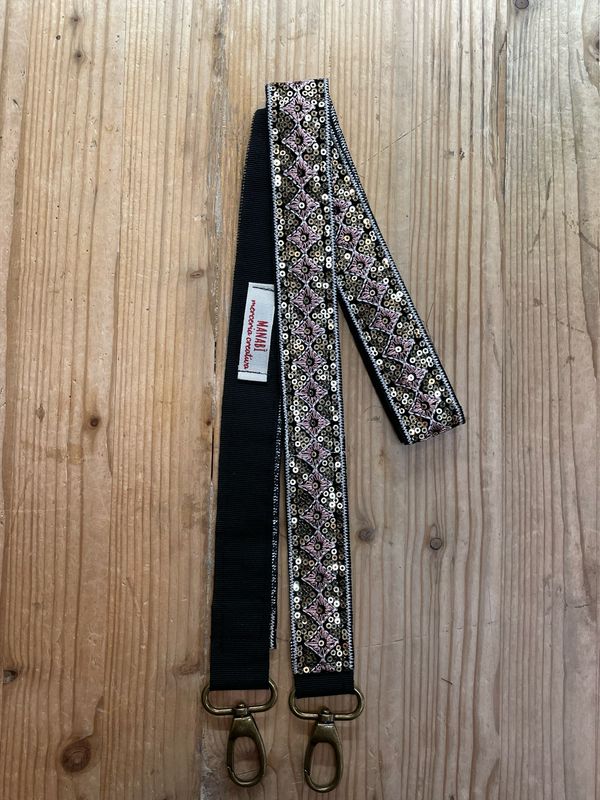 Tracolla con Paillettes Oro e Rosa