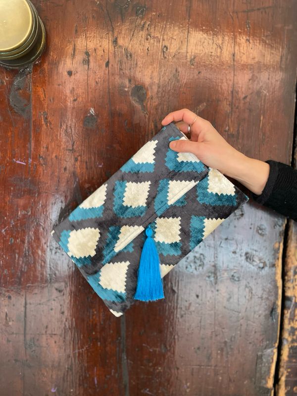 Pochette Velvet Ottanio, Panna e Nero Pochette Velvet Ottanio, Panna e Nero