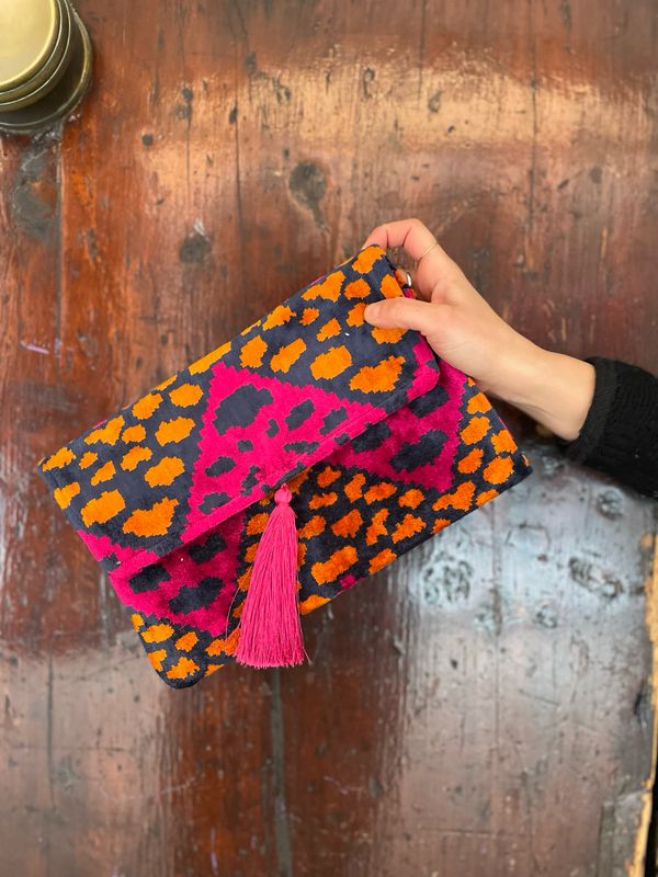 Pochette Velvet Magenta, Blu e Ruggine Pochette Velvet Magenta, Blu e Ruggine