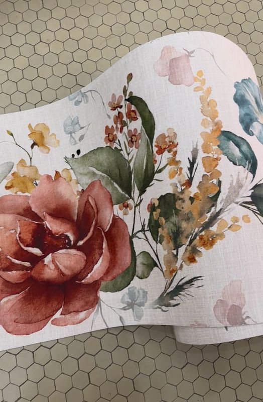 Pedana gommata stampata Papaveri e Rosa