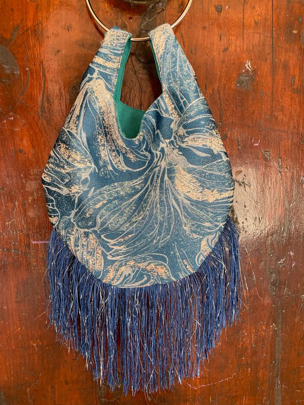 Borsetta Lola Ottanio Frangia Blu