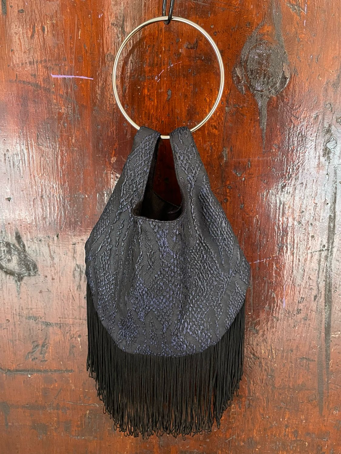 Borsetta Lola Nera/Blu Frangia Nera