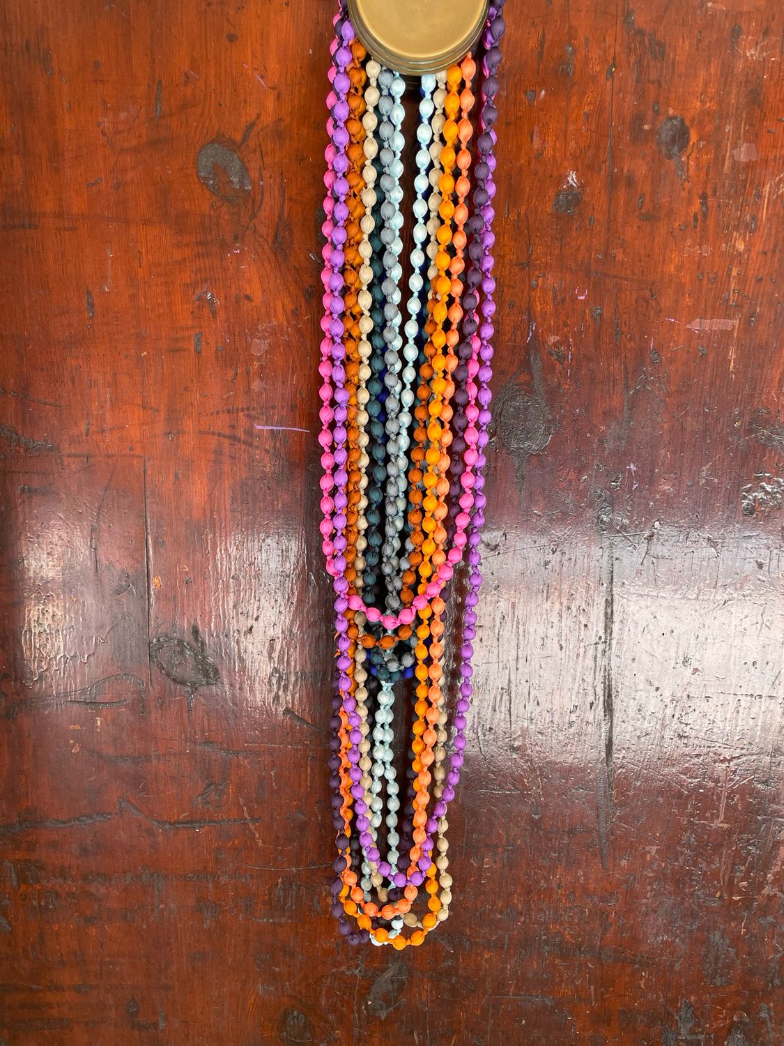 Collana Perline Legno e Seta