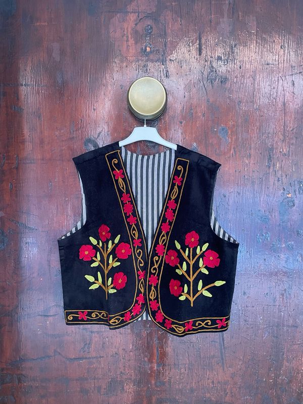 Gilet Suzani  VELLUTO Base Nero