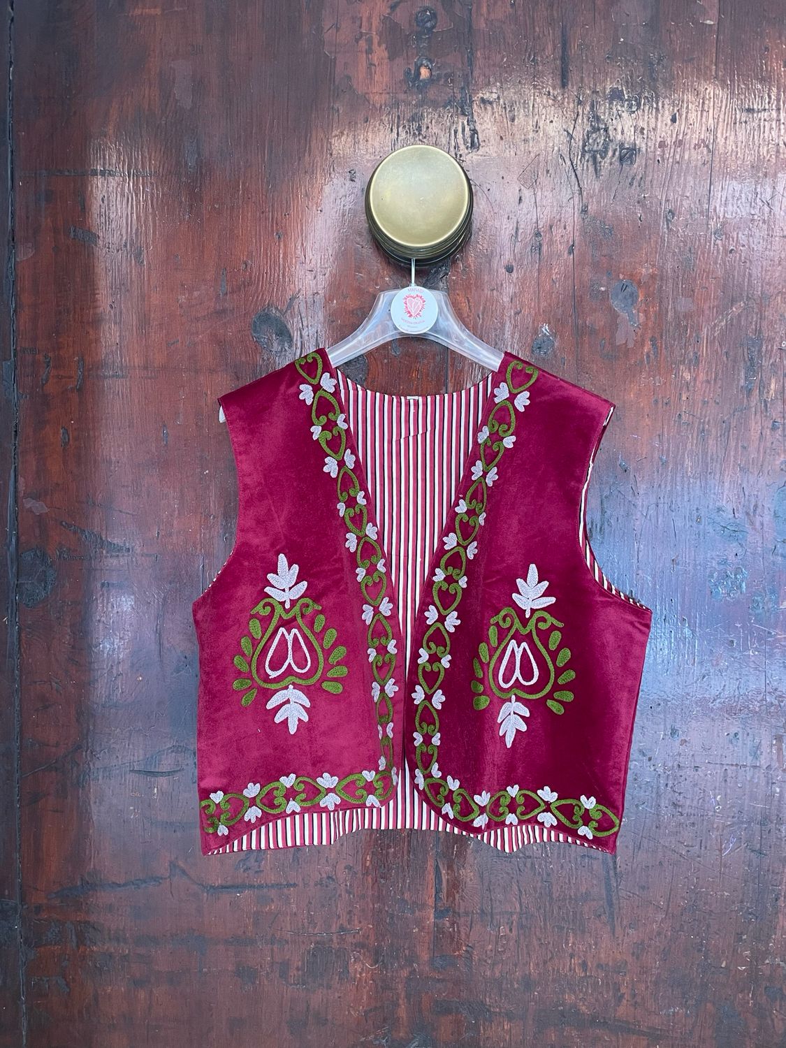 Gilet Suzani  VELLUTO Base Bordeaux