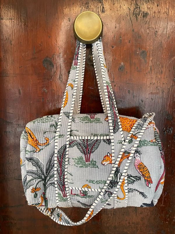 Duffle Bag Velluto savana Grigia