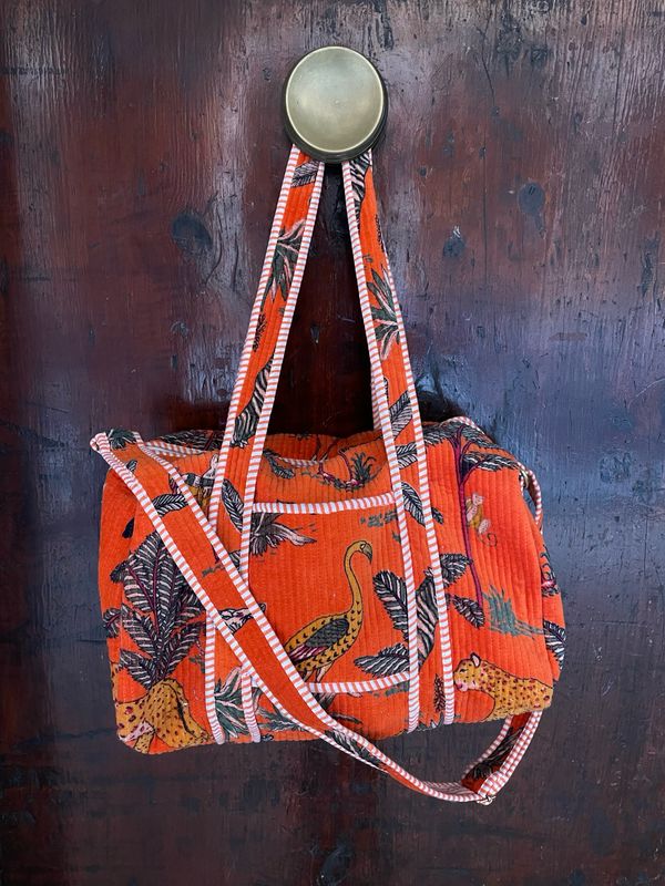 Duffle Bag Velluto savana arancione