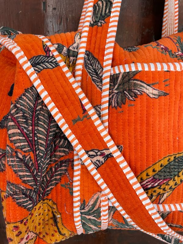 Duffle Bag Velluto savana arancione