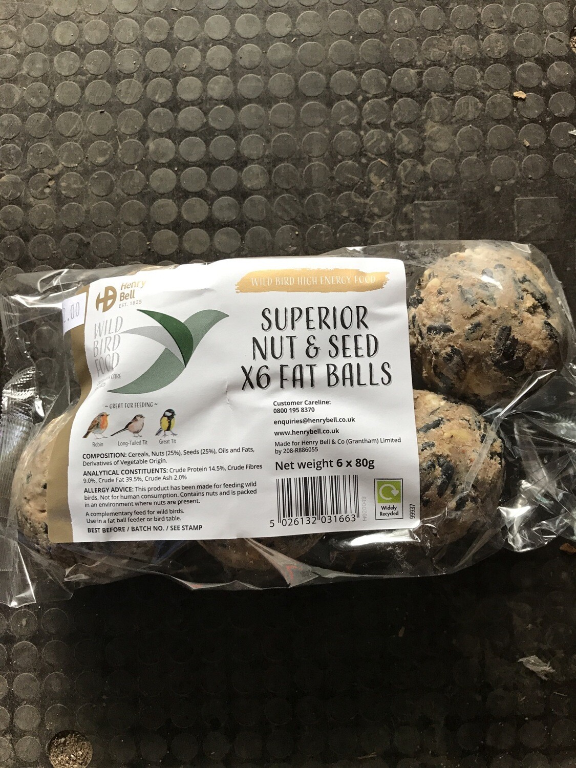 Henry Bell Superior Nut And Seed Fat Balls 6 Pack