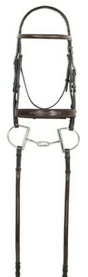 Ovation Classic Collection - Fancy Raised Comfort Crown Wide Noseband Bridle w/ Fancy Raised Laced Reins