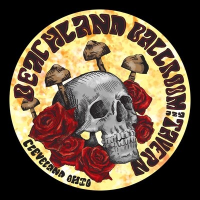 Beachland Skull & Roses Sticker