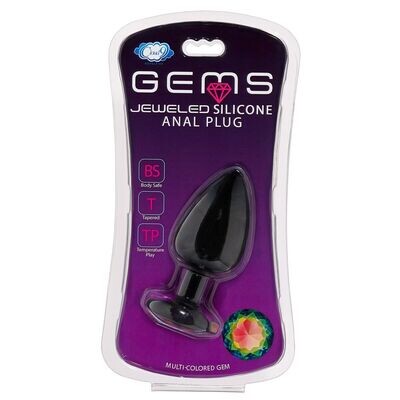 CLOUD 9 GEMS BLACK SILICONE ANAL PLUG LARGE
