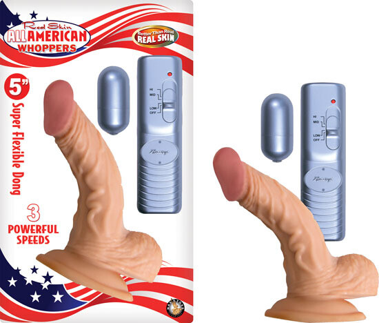 ALL AMERICAN WHOPPER 5" VIBRATING FLESH