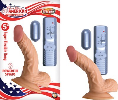 ALL AMERICAN WHOPPER 5" VIBRATING FLESH