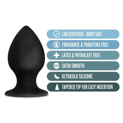 ANAL ADVENTURES PLATINUM ANAL STOUT PLUG LARGE BLACK