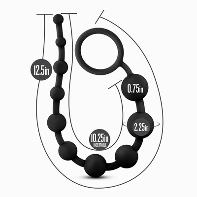 ANAL ADVENTURES PLATINUM SILICONE 10 ANAL BEADS BLACK