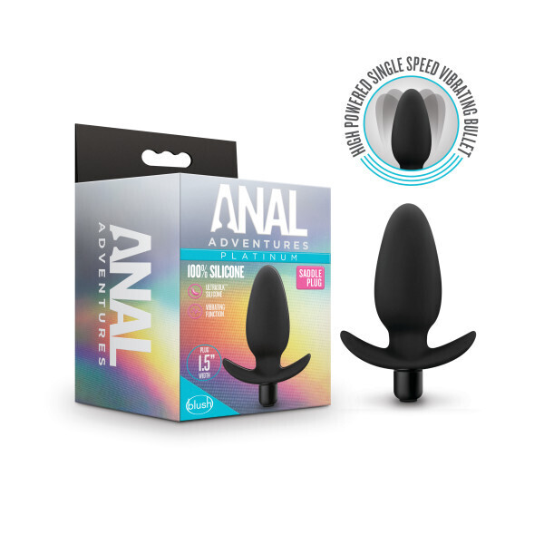 ANAL ADVENTURES PLATINUM SILICONE SADDLE PLUG BLACK ANAL ADVENTURES PLATINUM SILICONE SADDLE PLUG BLACK