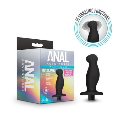 ANAL ADVENTURES PLATINUM SILICONE VIBRTAING PROSTATE MASSAGER 02 BLACK