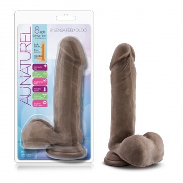 AU NATURAL 8" SENSE FEEL DILDO CHOCOLATE AU NATURAL 8" SENSE FEEL DILDO CHOCOLATE