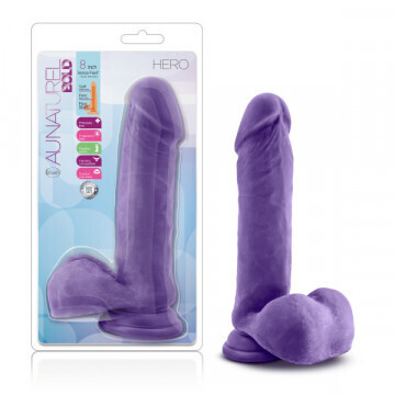 AU NATURAL BOLD HERO 8" DILDO PURPLE