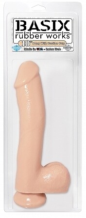 BASIX RUBBER WOKS 10" DONG WITH SUCTION CUP FLESH