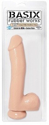 BASIX RUBBER WOKS 10" DONG WITH SUCTION CUP FLESH