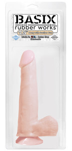 BASIX RUBBER WORKS 7.5" DONG WITH SUCTION CUP FLESH
