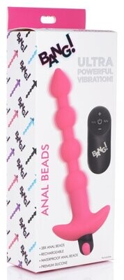 BANG! VIBRATING SILICONE ANAL BEADS AND REMOTE PINK