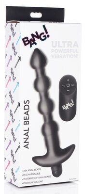 BANG! VIBRATING SILICONE ANAL BEADS AND REMOTE BLK