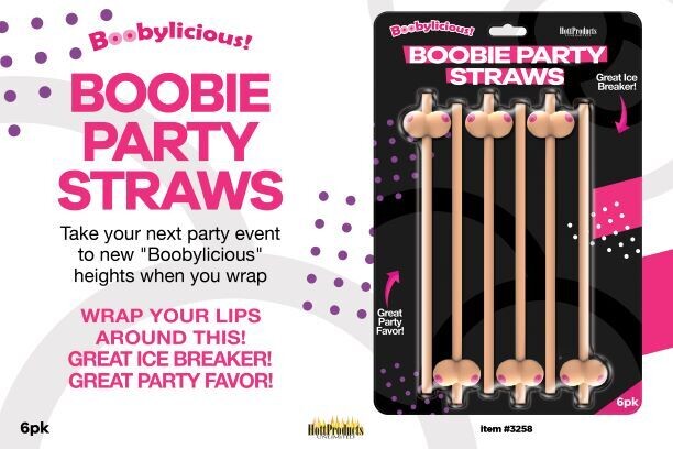 BOOBIE STRAWS FLESH 6PK