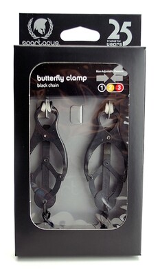 BLACK BUTTERFLY CLAMP WITH LINK CHAIN