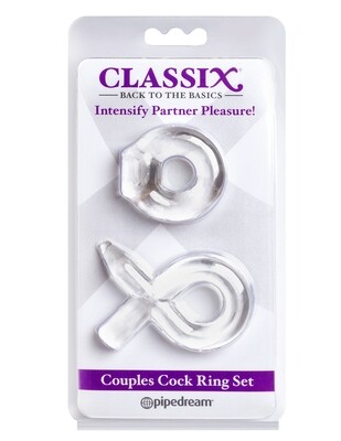 CLASSIX COUPLES COCK RING SET CLEAR