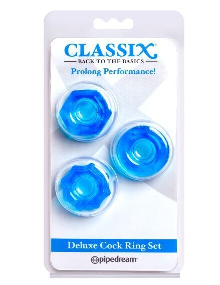 CLASSIX DELUXE COCK RING SET BLUE