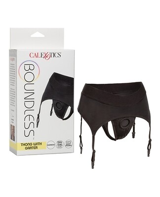 BOUNDLESS THONG WITH GARTER HARNESS 2X/3X