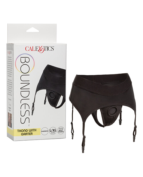 BOUNDLESS THONG WITH GARTER HARNESS L/XL