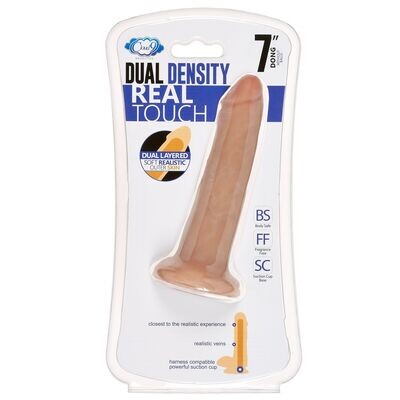 CLOUD 9 DUAL DENSITY DILDO TOUCH 7" WITH NO BALLS TAN