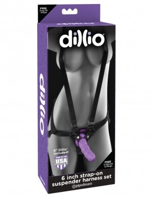 DILLIO 6 STRAP ON SUSPENDER HARNESS SET PURPLE